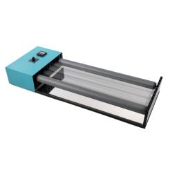 Roller benches for mixing bottles lying down.