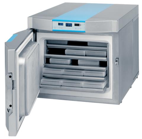 Laboratory cooling box B35-85 with door opened.