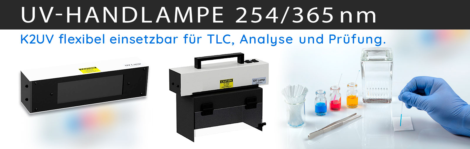 UV-Handlampe mit zwei Wellenlängen