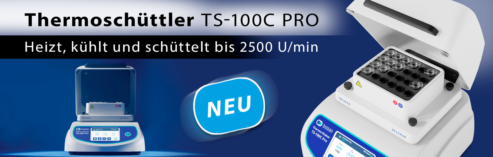 Neuer Thermocycler von Biosan TS-100 Pro mit Deckel